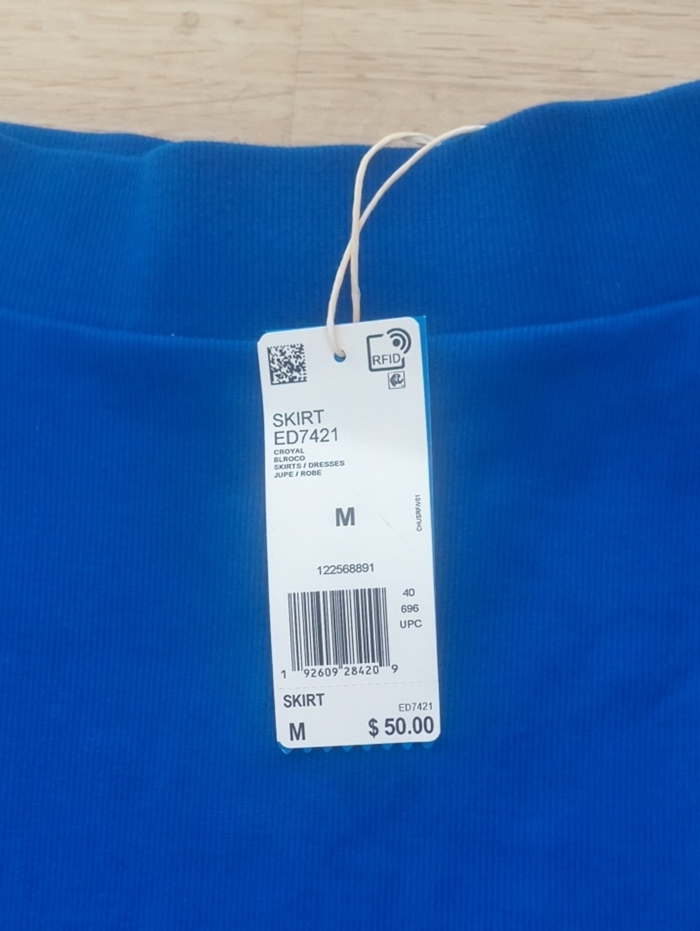 adidas Royal Blue Logo-Tape Pencil Skirt... Women's Size M - Picture 2 of 3